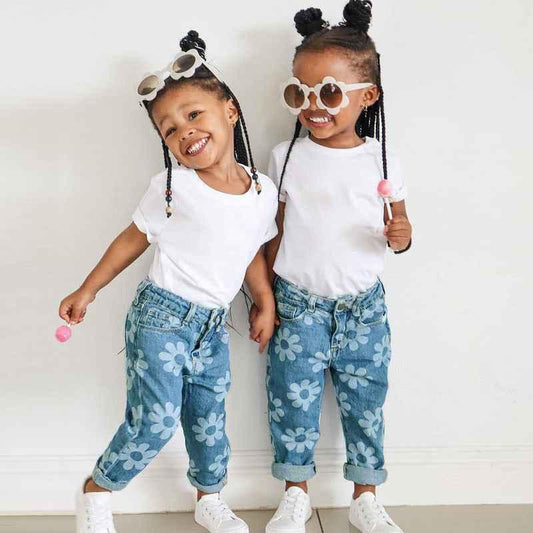 Girls' Printed Denim Jeans - Fashion Kids Trousers - Shello's Creative Boutique