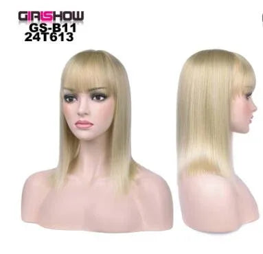 Short Bob Wig with Bangs - Straight Synthetic Heat Resistant - Shello's Creative Boutique