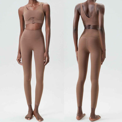 Eprolo Yoga Clothing Set: Cross-Border Zippered Women's Activewear - Shello's Creative Boutique