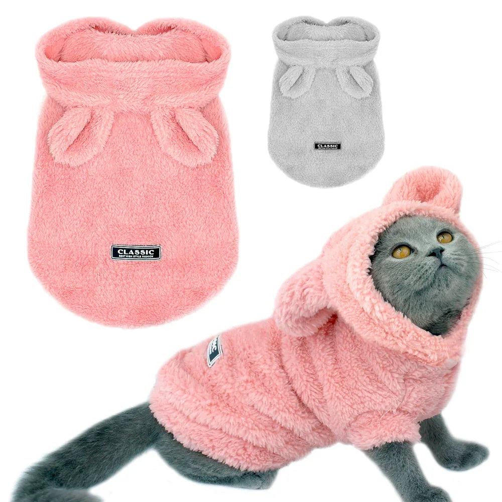 Warm Cat Clothes Winter Pet Puppy Kitten Coat Jacket For Small Medium Dogs Cats Chihuahua Yorkshire Clothing Costume Pink S-2XL - Shello's Creative Boutique