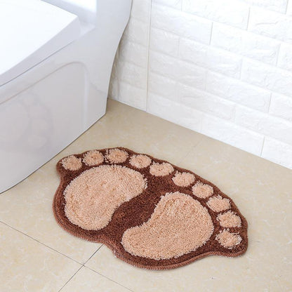 Footprint Bath Mat - Non-Slip Plush Bathroom Rug 58.5x38.5cm - Shello's Creative Boutique