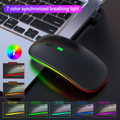 2.4G Colorful Luminous Wireless Mouse Silent Laptop Desktop Office Mouse - Shello's Creative Boutique