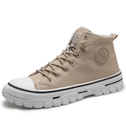 High top canvas shoes Korean style trendy sports and leisure shoes fashionable trendy shoes student board shoes - Shello's Creative Boutique