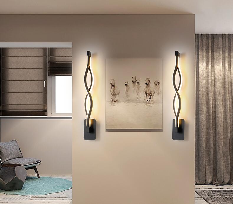 Modern Minimalist Wall Lamps Living Room Bedroom Bedside 16W AC96V-260V LED Sconce black white Lamp Aisle Lighting decoration eprolo