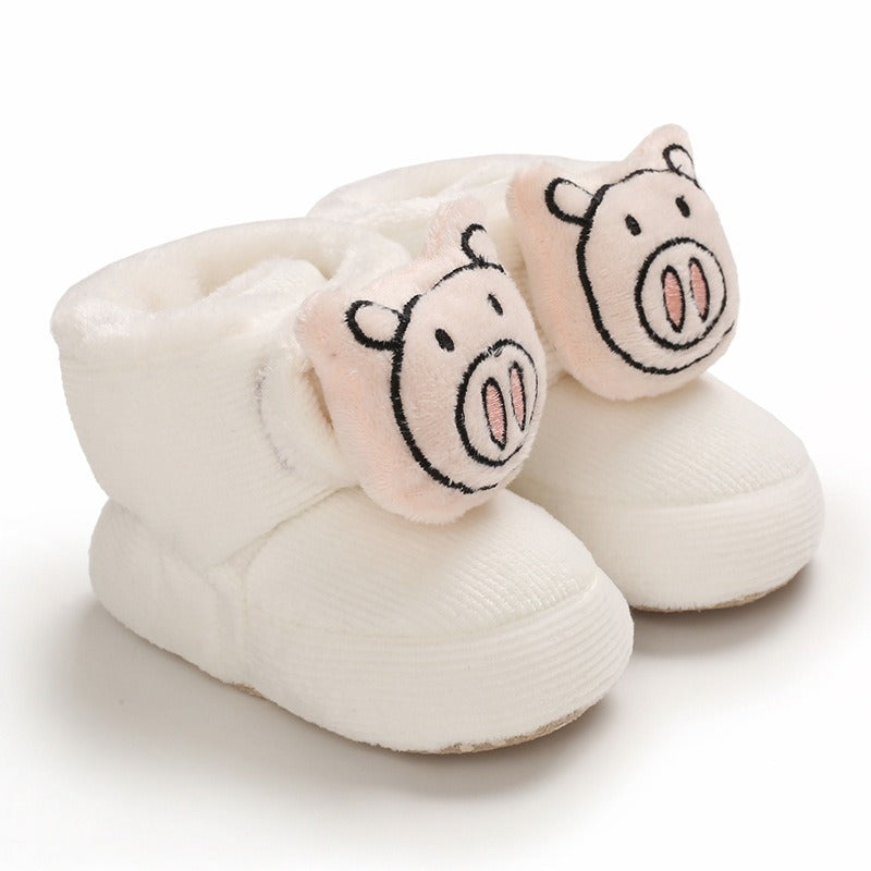 Baby cotton shoes winter high tube 0-1 year old children's cartoon cute walking shoes soft soled baby boots baby shoes plush eprolo