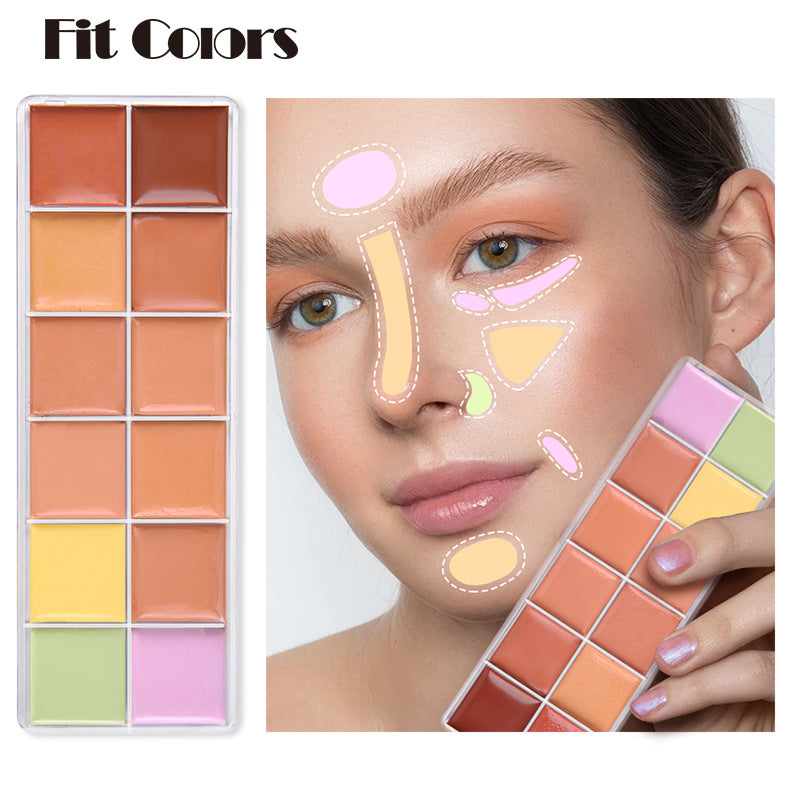 Fit Colors 12 Color Concealer Natural Moisturizing Long Lasting Concealer 3D Concealer Shello Creative Boutique