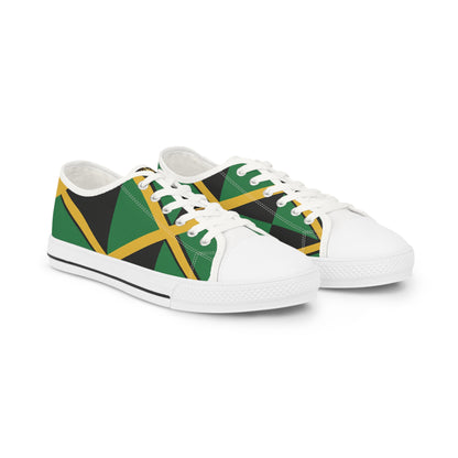 Jamaican Flag Low Top Canvas Sneakers — Green, Black & Gold | Men's