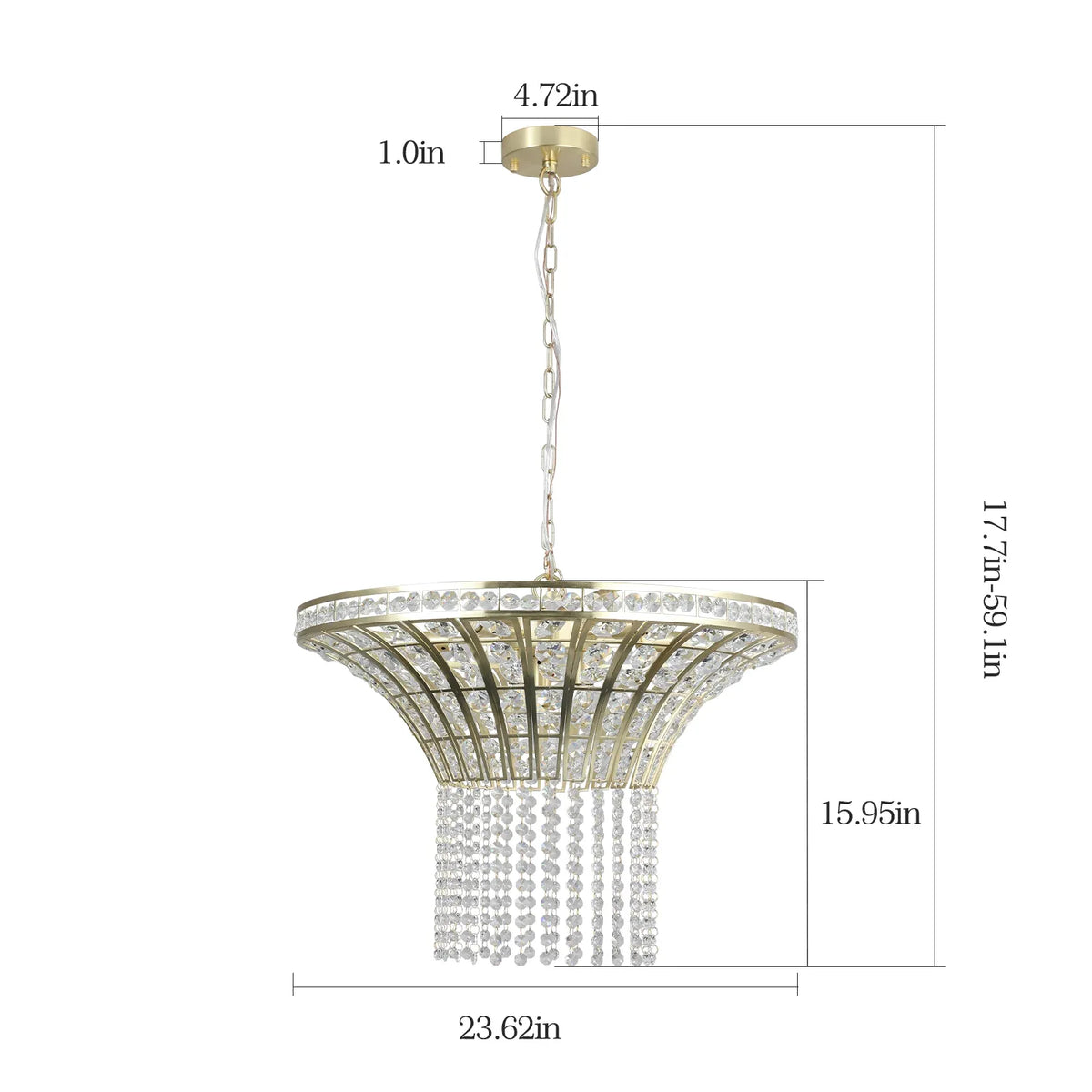 8-Light 23.6" Wide Crystal Waterfall Chandelier - Shello's Creative Boutique