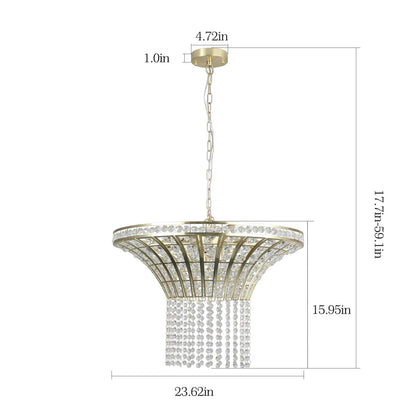 8-Light 23.6" Wide Crystal Waterfall Chandelier - Shello's Creative Boutique
