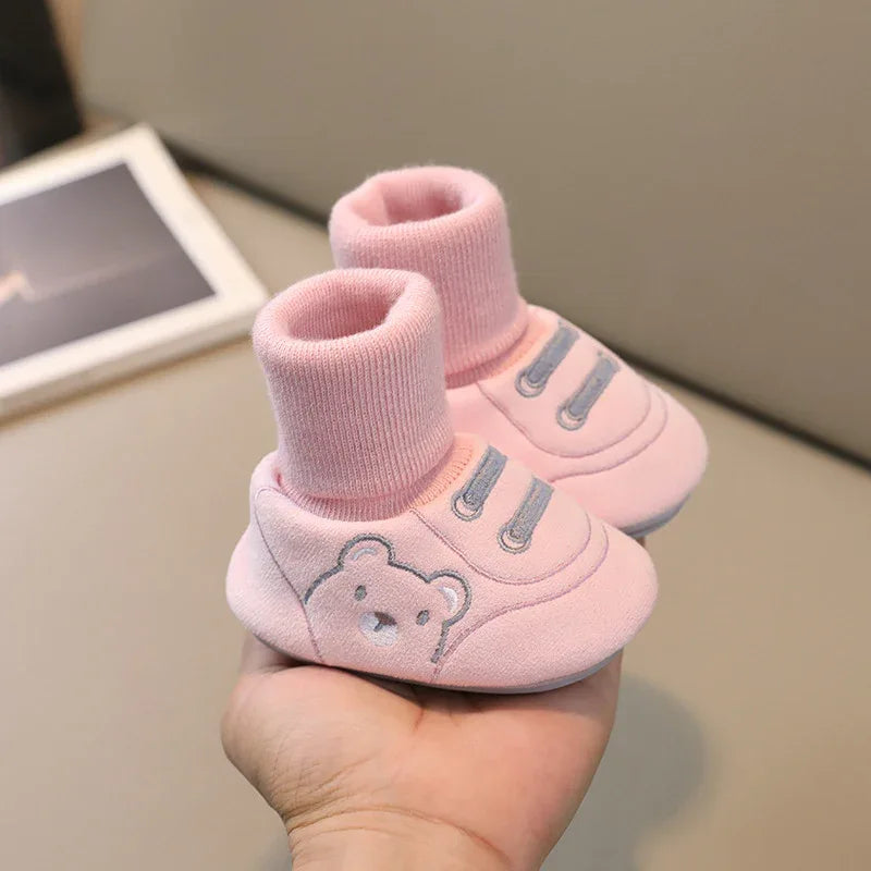 Baby Cotton Shoes & Socks - Warm Anti-Slip Booties for 0-12 Months | Unisex First Walkers - Shello's Creative Boutique