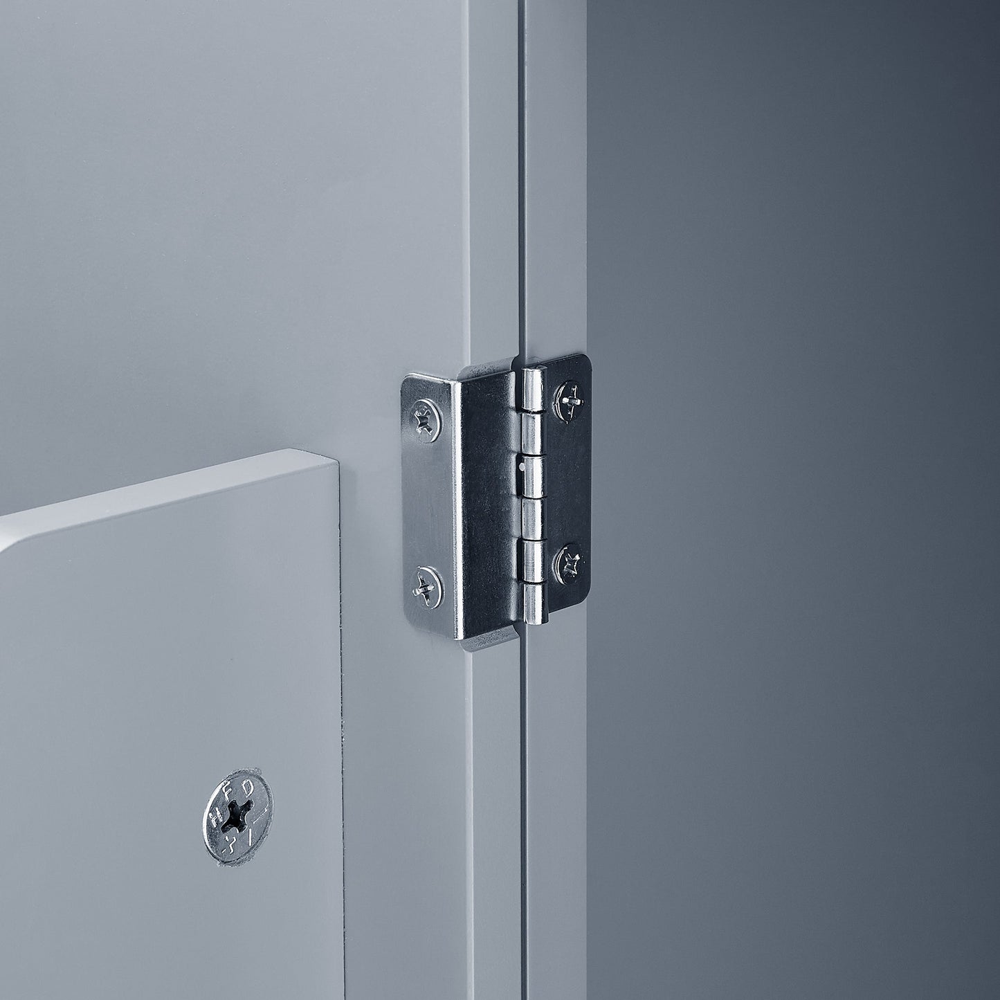 Bathroom floor storage cabinet, bathroom storage cabinet, 4-door independent cabinet, adjustable shelf, adaptive shelf, gray eprolo