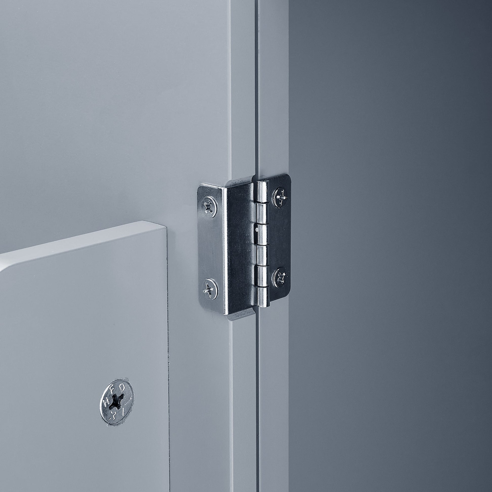 Bathroom floor storage cabinet, bathroom storage cabinet, 4-door independent cabinet, adjustable shelf, adaptive shelf, gray eprolo