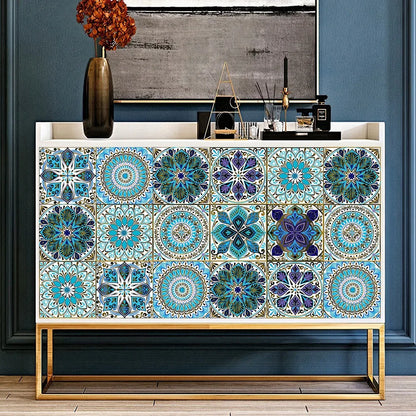 10 Piece Set Of Datura Mosaic Small Flower Imitation Ceramic Tile Wall Sticker - Shello's Creative Boutique