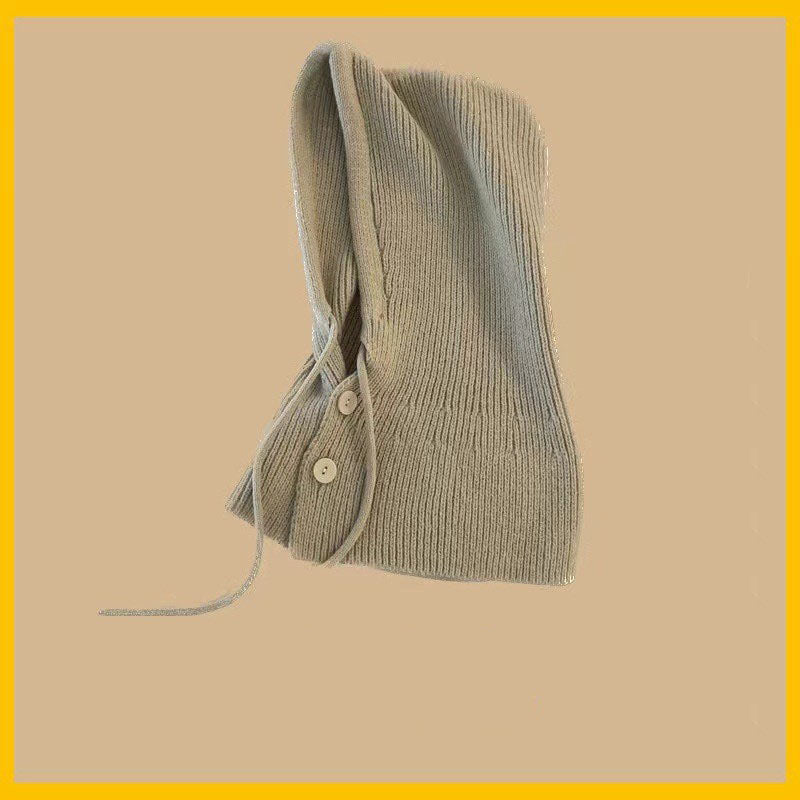 Winter Hooded Knit Hat & Scarf Shawl — One-Piece Ear & Neck Protection