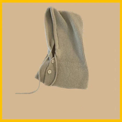Winter Hooded Knit Hat & Scarf Shawl — One-Piece Ear & Neck Protection - Shello's Creative Boutique