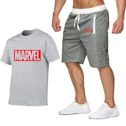 Cotton T Shirts+Shorts Men Sets Brand Clothing Two Pieces Tracksuit - Shello's Creative Boutique