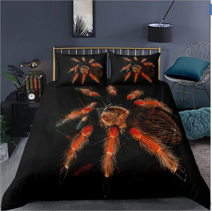 Spider series 3D digital printing bedding cover three piece set - Shello's Creative Boutique