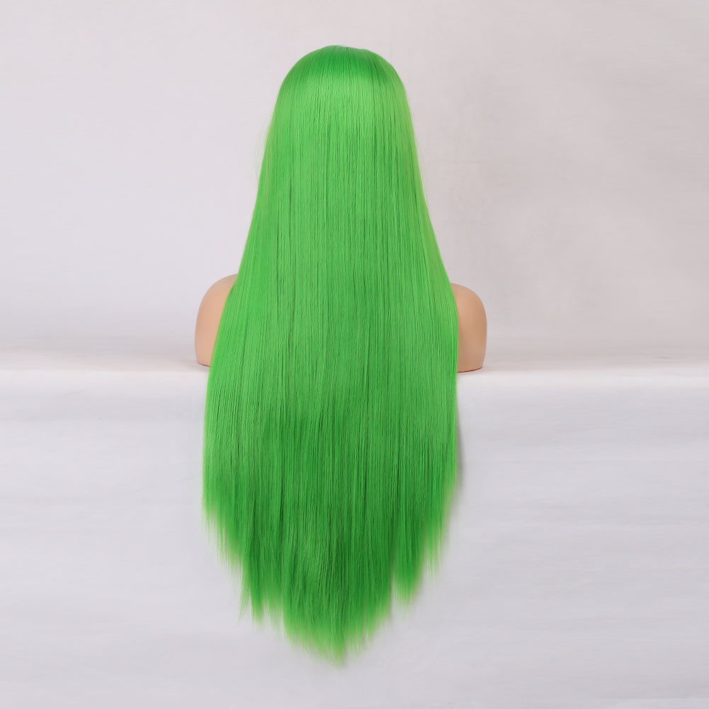 Wig Female Long Hair Chemical Fiber Front Lace Natural Simulation Wig Headgear Medium Long Hair Headgear Shello Creative Boutique