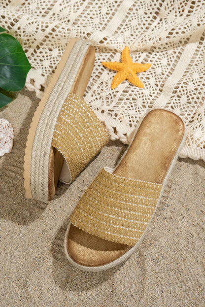 White Boho Single Band Slippers - Shello's Creative Boutique