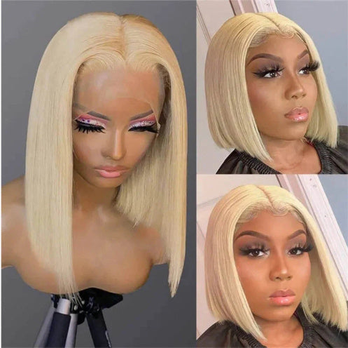 613 Blonde Bob Wig Short Straight Human Hair Wigs For Women Shello Creative Boutique