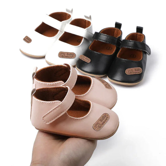 Baby First Walking Shoes - Soft PU Leather Pre-Walker Shoes for 0-12 Months | Non-Slip Sole - Shello's Creative Boutique