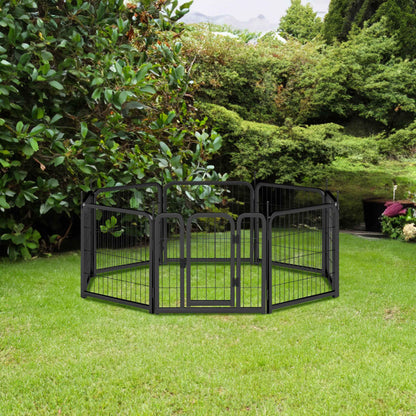8-Panel Dog Fence - 24" Portable Indoor/Outdoor Pet Pen