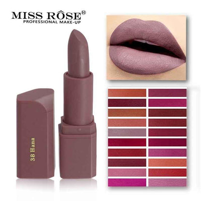 MISS ROSE Matte Waterproof Lipstick for Long-Lasting Nutritious Lips Makeup - Shello's Creative Boutique