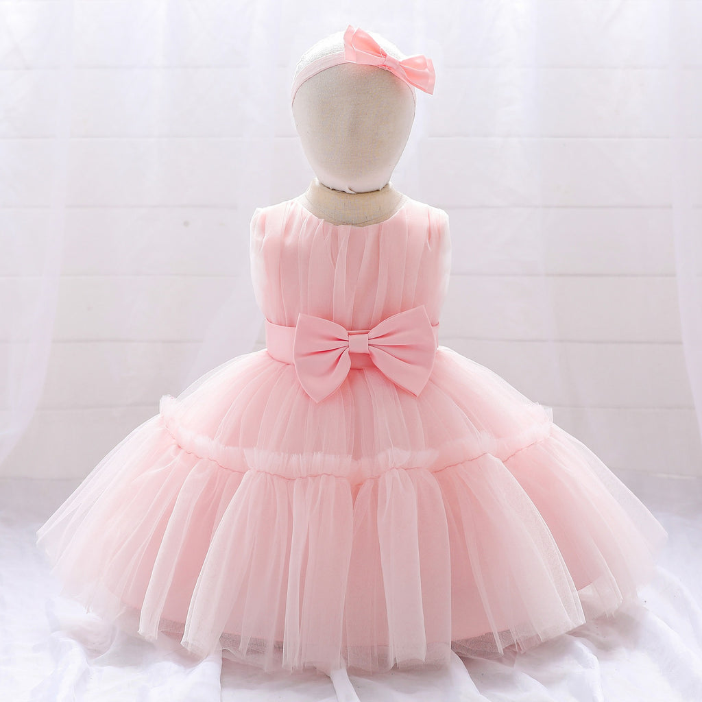 Children's mesh dress princess dress baby fluffy dress baby one year old wedding dress evening dress eprolo