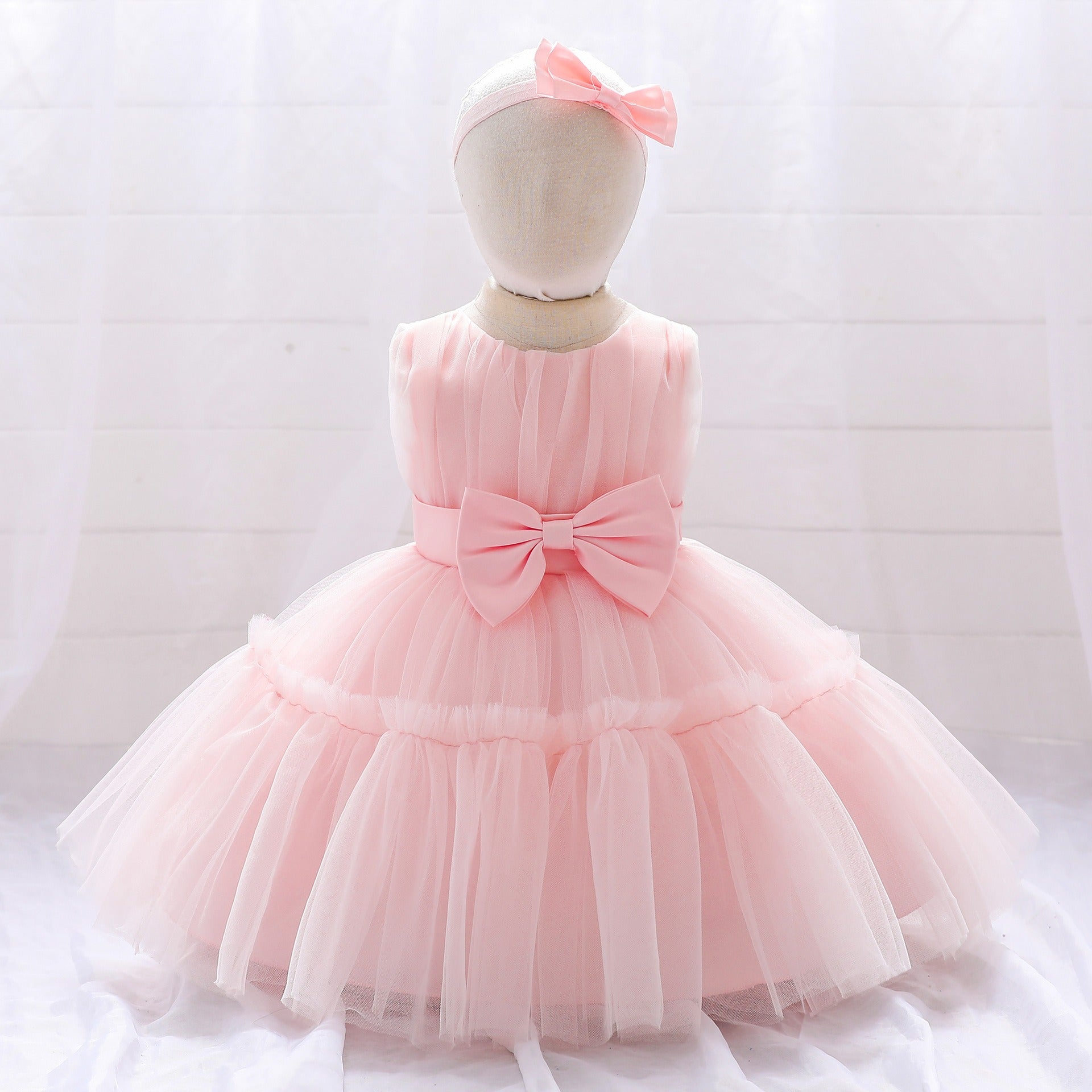 Children's mesh dress princess dress baby fluffy dress baby one year old wedding dress evening dress eprolo