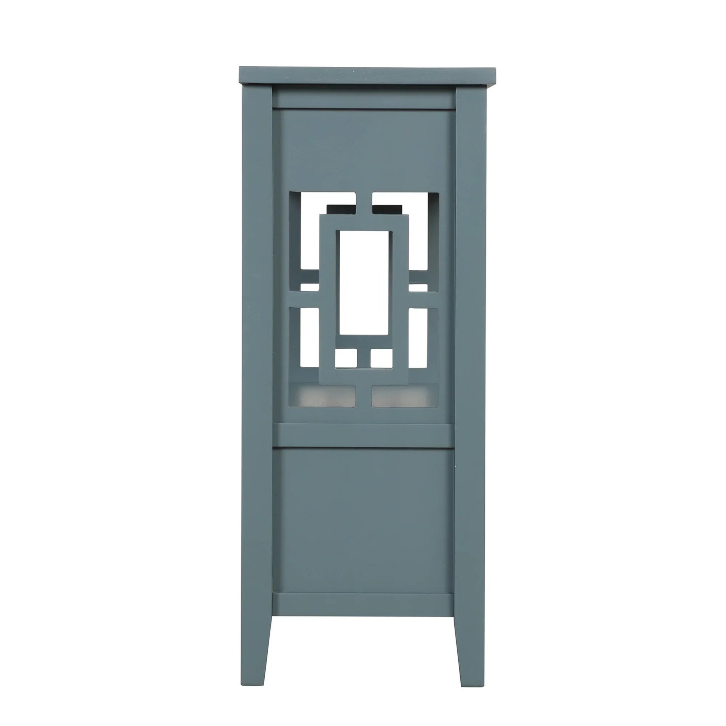 Farmhouse Pine Console Table - 36" Entry Table with 4 Drawers & Storage Shelf in Blue - Shello's Creative Boutique