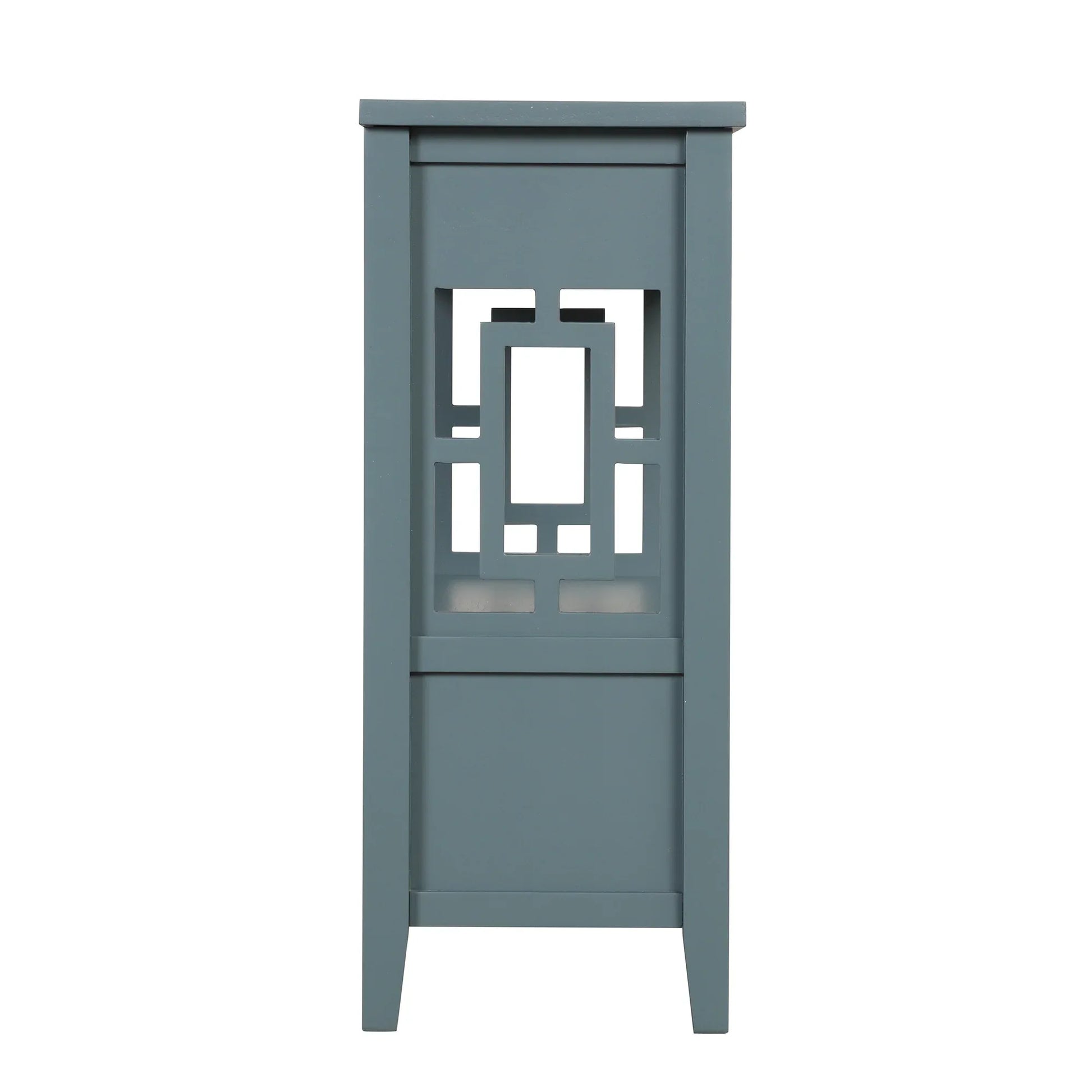 Farmhouse Pine Console Table - 36" Entry Table with 4 Drawers & Storage Shelf in Blue - Shello's Creative Boutique