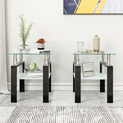 Set of 2 Modern Tempered Glass Tea Tables – Sleek, Modern Elegance for Your Home - Shello's Creative Boutique