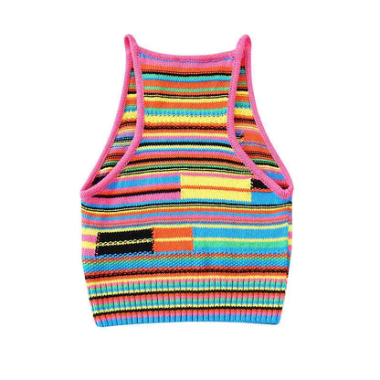 Knitted Vest & Shorts 2-Piece Set - Summer Colour Matching Outfit - Shello's Creative Boutique