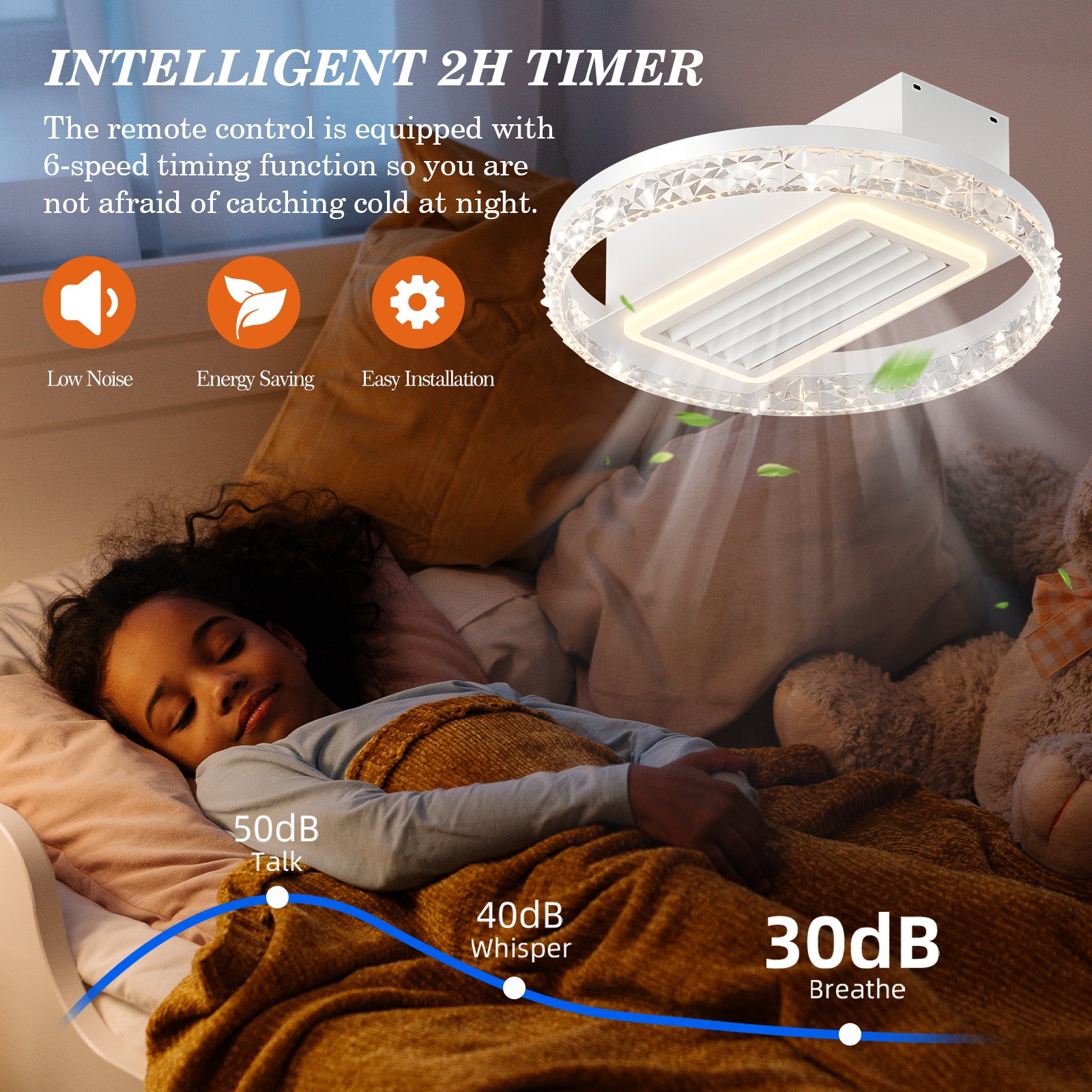Bladeless Fan Lamp With Lights Dimmable  LED eprolo