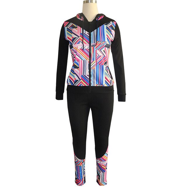 TWO PIECE SET Print Hoodies Vogue Tracksuit Pants Tweed Jacket Long Sleeve Women Sweat Suit Plus Size Sweatshirt Winter Outfits eprolo
