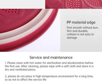 Collapsible Microwave Cover Lid Folding Plate Cover Colander Strainer Fruit Vegetables Washing Basket Plate Lid Kitchen Tools - Shello's Creative Boutique