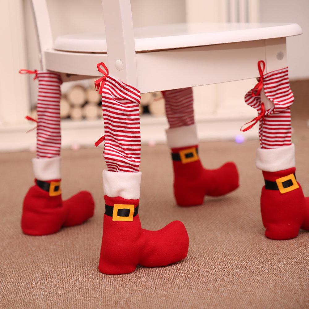 Christmas decorative items, table legs, home decor, dining table and chair protective covers, chair legs, Christmas chair covers Shello Creative Boutique