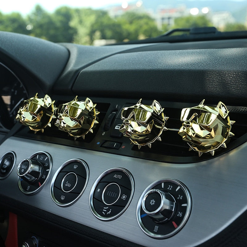 Creative Bulldog Diffuser Car Decor Factory Price Bulldog Car Perfume Fragrance Clip Auto Vent Air Freshener Scent Parfum Shello Creative Boutique