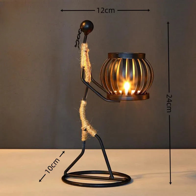 European Wrought Iron Candle Holder - Elegant Dining Table Centerpiece - Shello's Creative Boutique