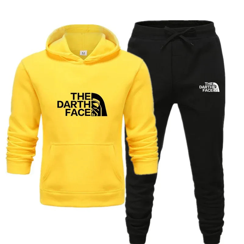 Men's sports and leisure outdoor hoodie set autumn and winter trendy printed hoodie hooded pullover - Shello's Creative Boutique