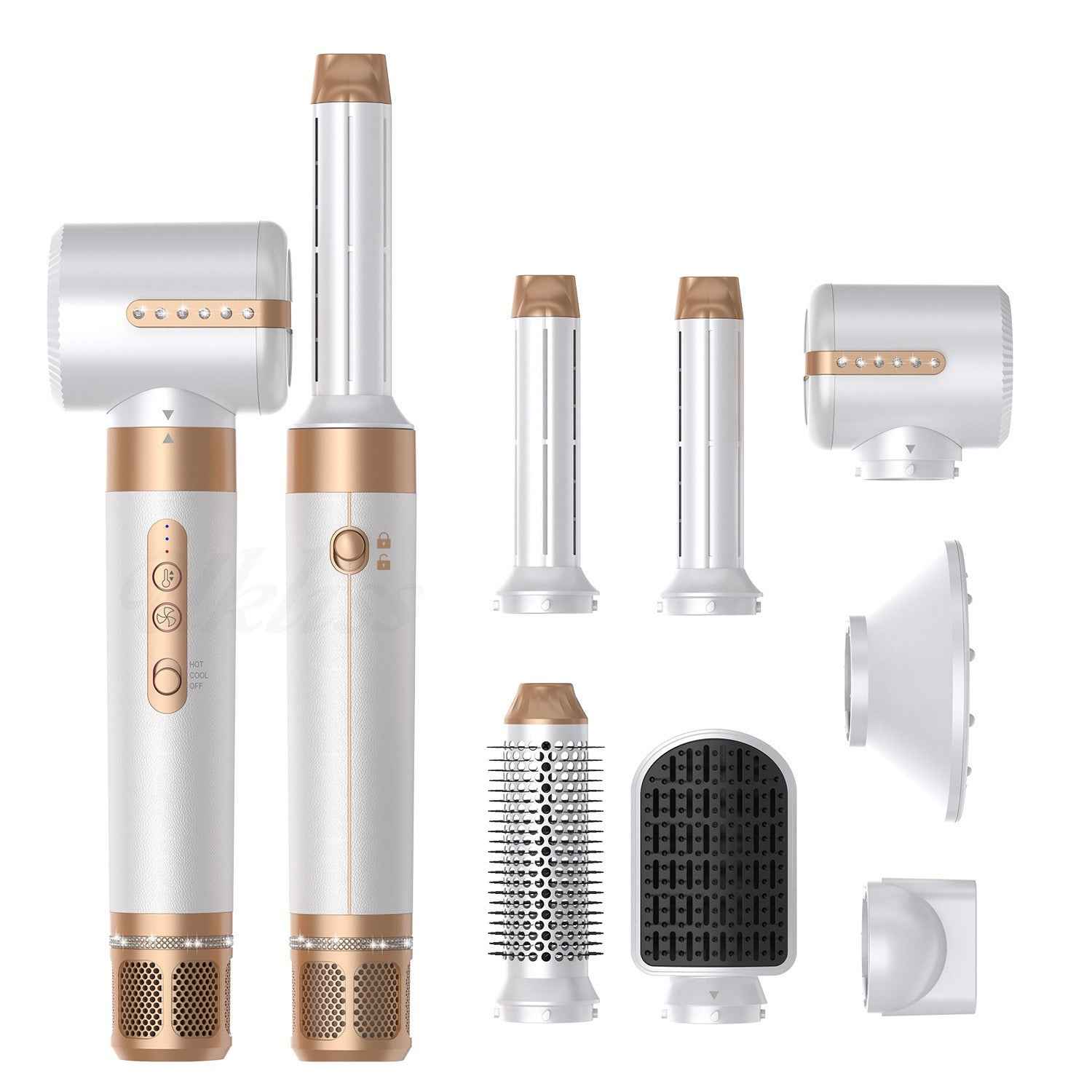 7 in 1 Professional Hair Straightener Curler Electric Comb Hair Dryer Brush Hot Hair Volume Curlers Hair Style Set