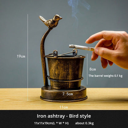 Creative Retro Ashtray Decorations Home Imitation Old Family Living Room Simple Modern New Leisure Anti Falling Iron Art eprolo
