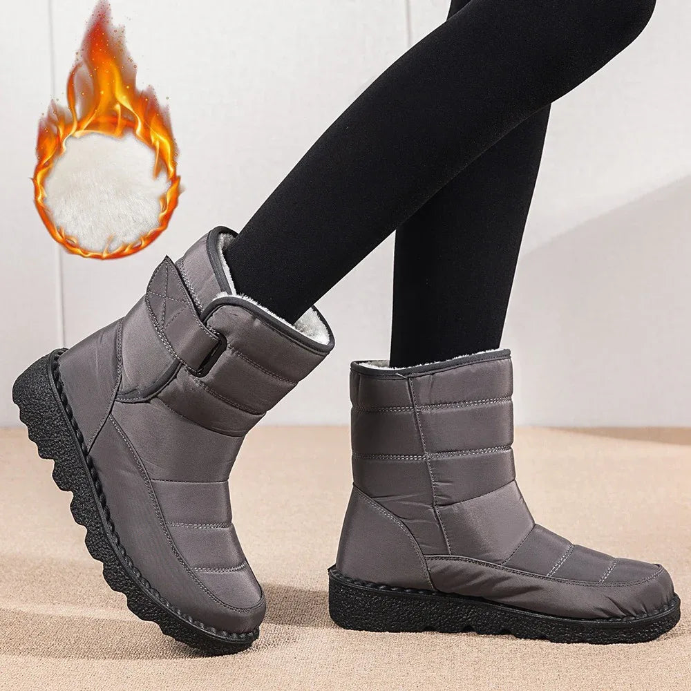Winter New Snow Boots Women's High Top Waterproof Cotton Shoes Casual Short Tube Plush Plus Large Cotton Boots 43 Amazon - Shello's Creative Boutique
