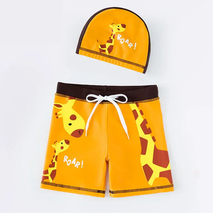 Boys And Children's Swimming Trunks Two Piece Sunscreen Small Medium And Large Children's Hot Springs Quick Drying Breathable Swimming Suit - Shello's Creative Boutique