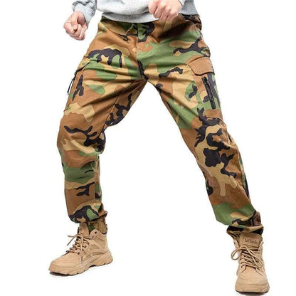 Mege Brand Men's Camo Jogger Pants - Fashion Streetwear Casual Camouflage Tactical Military Cargo Trousers - Shello's Creative Boutique