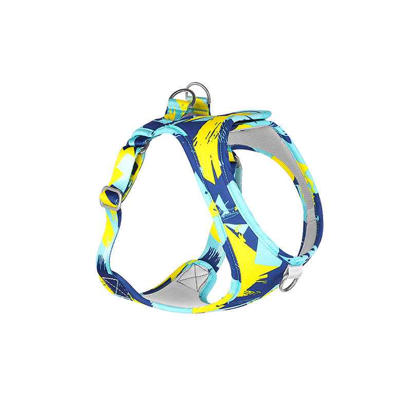 Printed Dog Harness & Leash - Anti-Escape Chest Strap