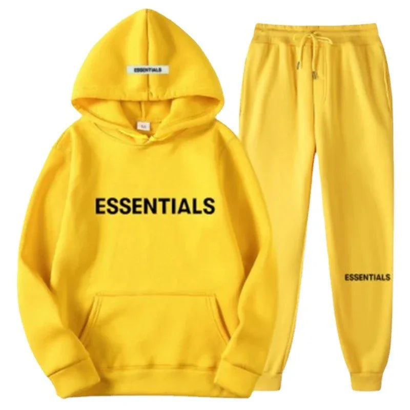 FEAR OF GOD ESSENTIALS Couple Suit Men's and Women's Double Line Hoodie High Street Fashion Brand Autumn and Winter Two piece Set - Shello's Creative Boutique