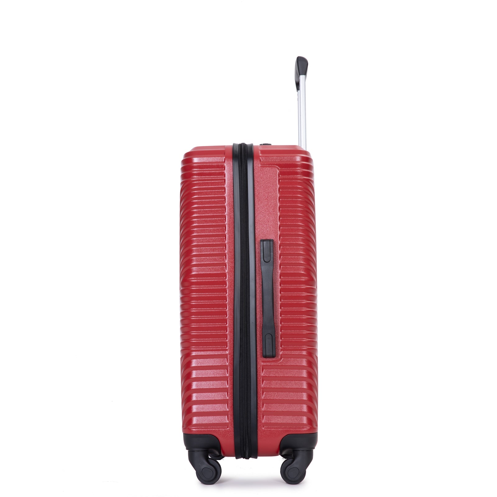 3 Piece Luggage Sets PC+ABS Lightweight Suitcase with Two Hooks Spinner Wheels (20/24/28) Red eprolo