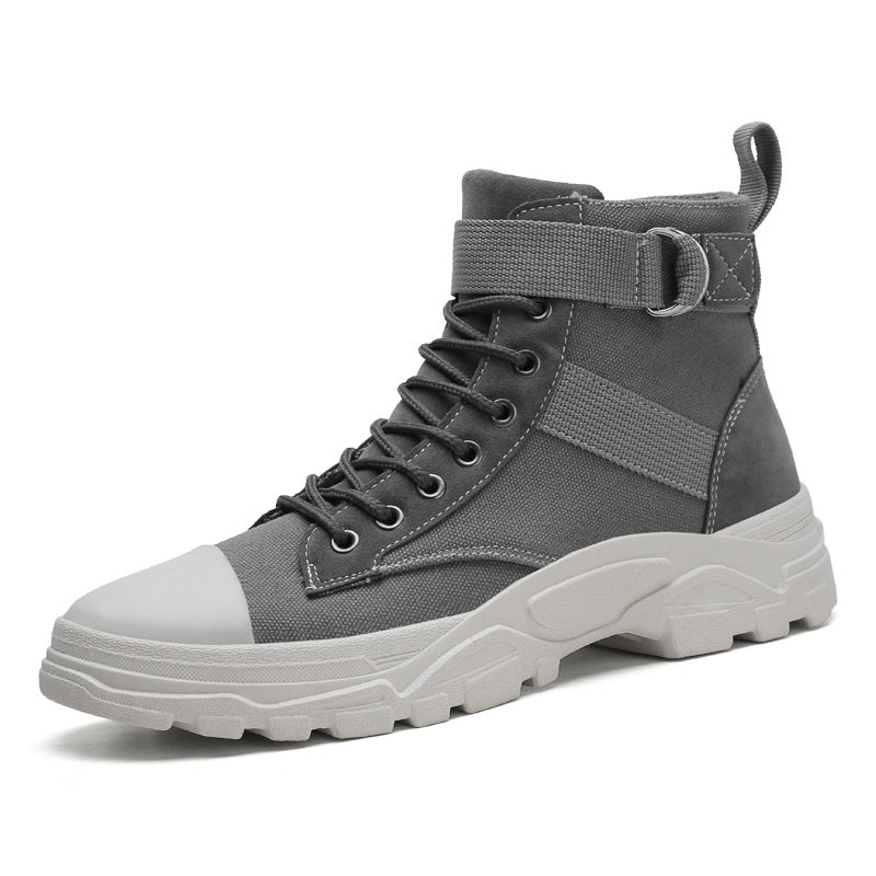 High top Martin boots for teenagers, fashionable and trendy casual board shoes, round toe lace up shoes for men eprolo