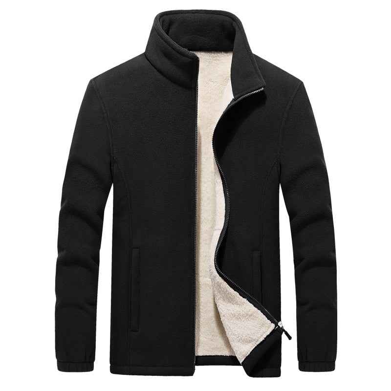 Plus-Size Winter Men’s Thick Fleece Hooded Jacket – Comfort and Warmth Redefined